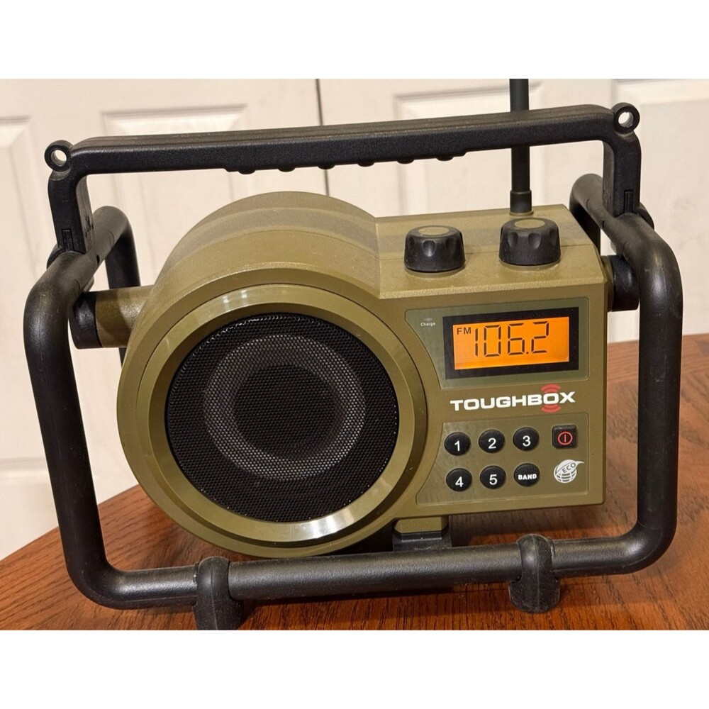 Sangean TB-100 TOUGHBOX FM/AM/Aux Ultra-Rugged Digital Rechargeable Radio, Green